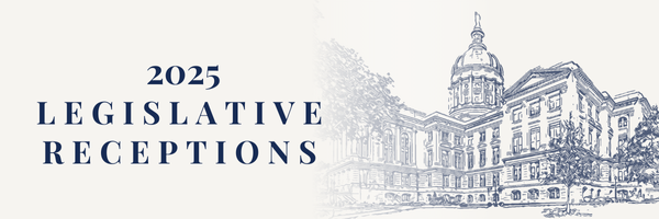 2025 Legislative Receptions with a drawing of the Capitol building.